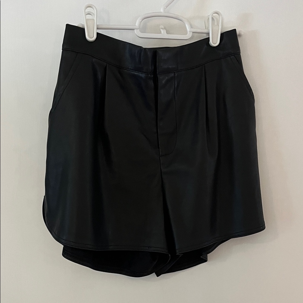 Bishop & Young Black Faux Leather Shorts